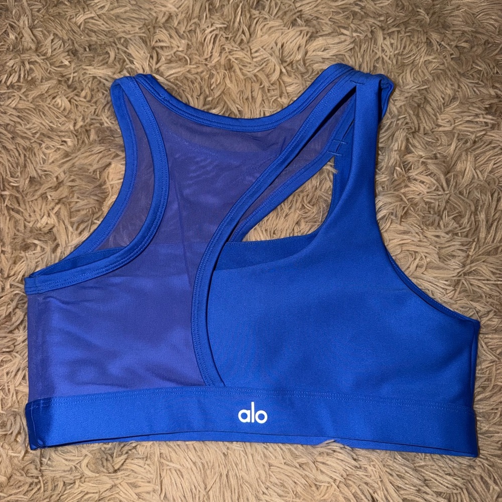 All Yoga: Blue Airlift Crescent Sports Bra